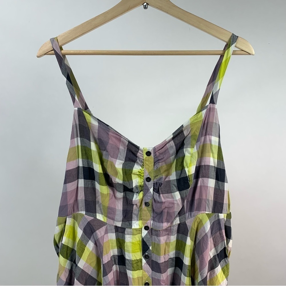 Torrid Multi Plaid Challis Button Front Midi Dres… - image 3